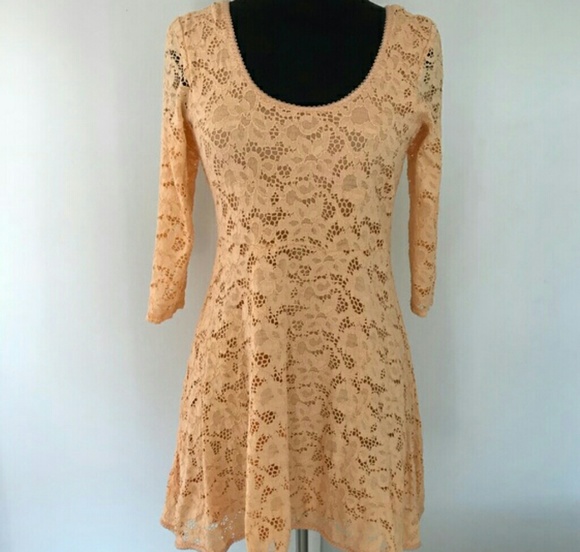 Free People Rose Garden Pink Lace Dress Medium - Picture 3 of 3